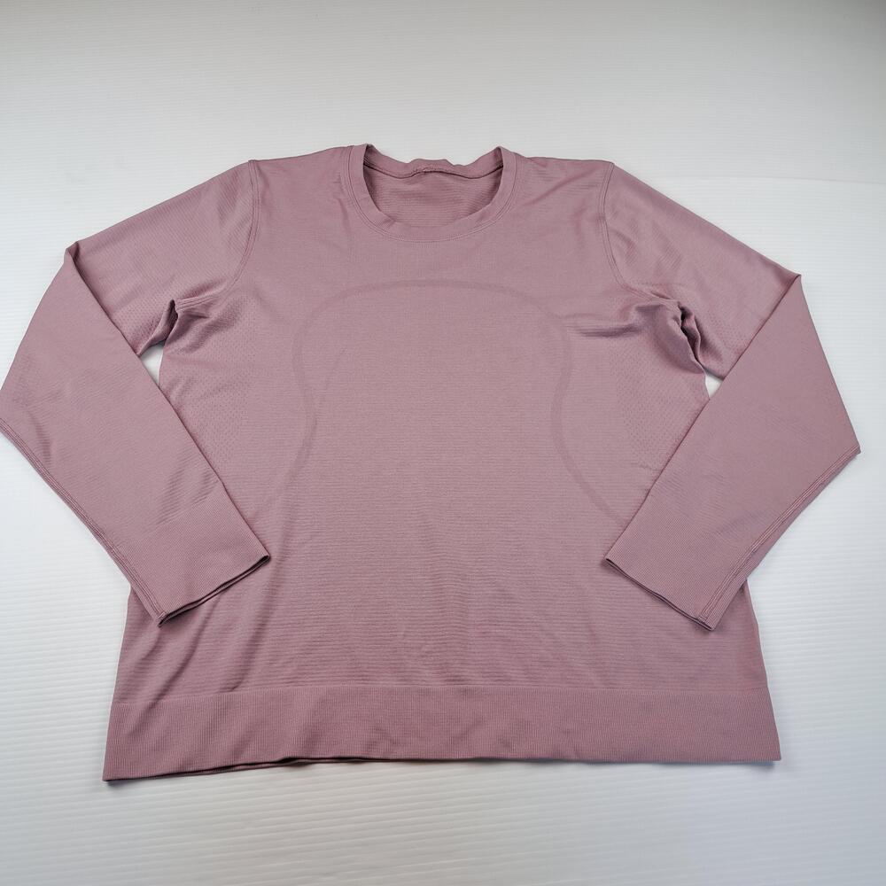 Lululemon Shirt Womens 12 Pink Swiftly Tech Seamless Long Sleeve Running Top Gym